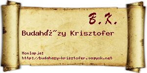 Budaházy Krisztofer névjegykártya