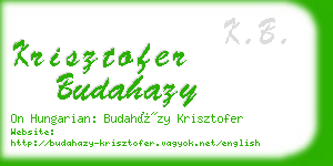 krisztofer budahazy business card
